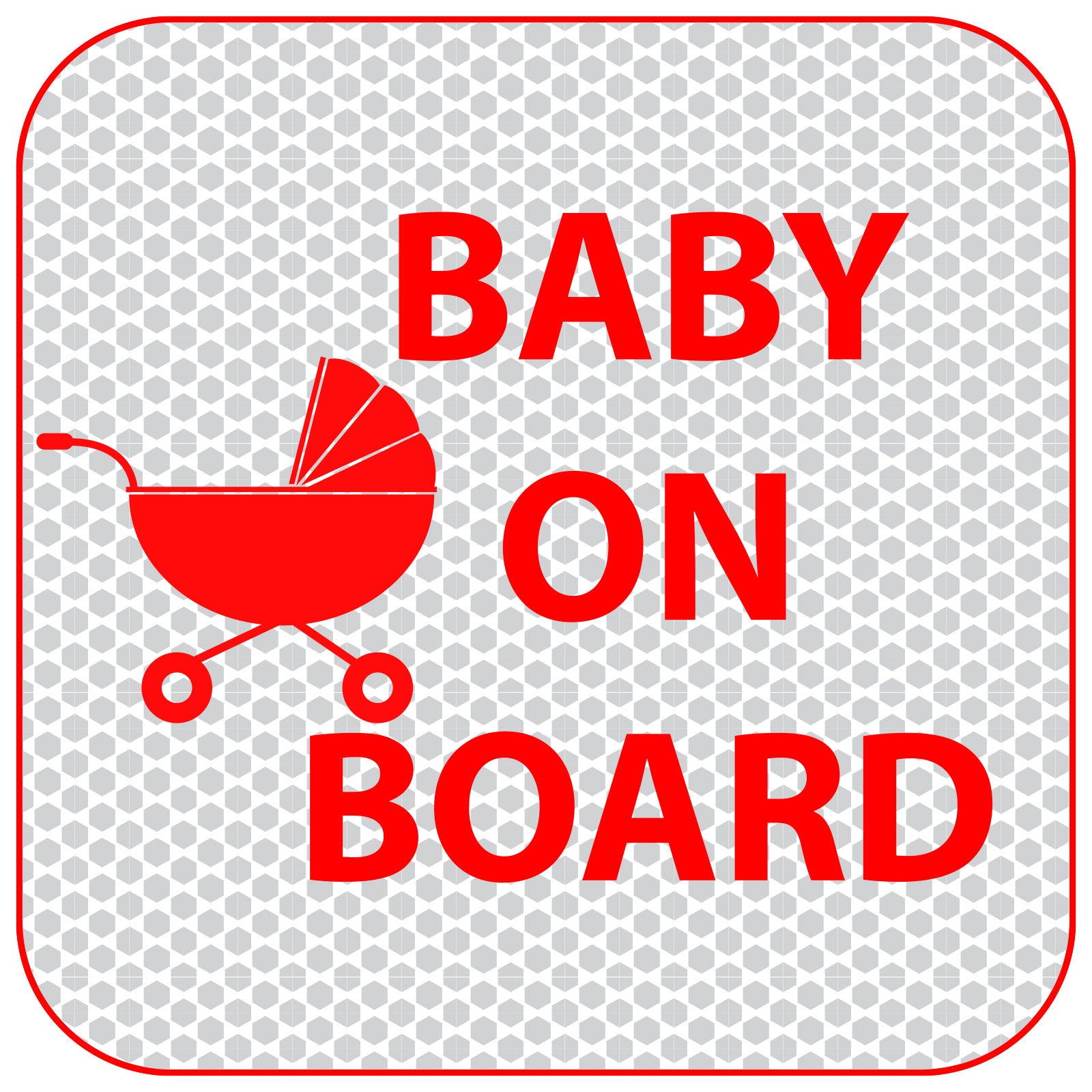 Reflective Baby on Board Kid's Safety Sticker for Car (Pack of 2)