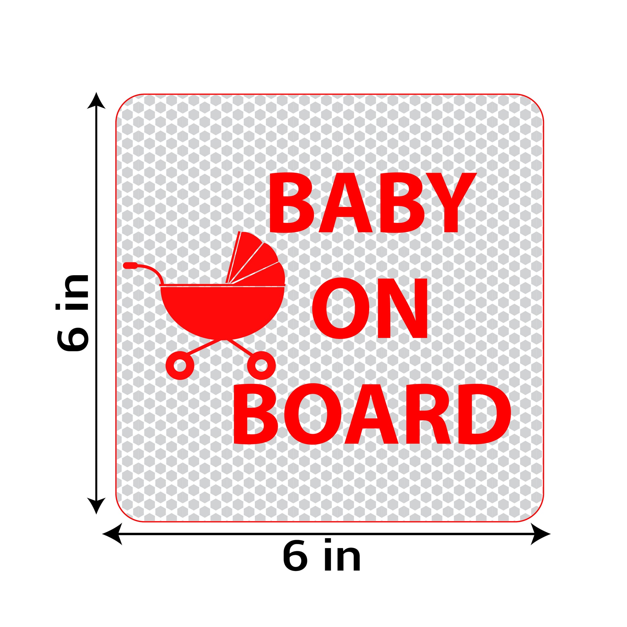 Reflective Baby on Board Kid's Safety Sticker for Car (Pack of 2)