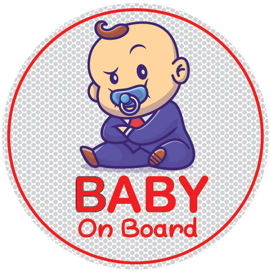 Reflective Baby on Board Kid's Safety Sticker for Car (Pack of 2)