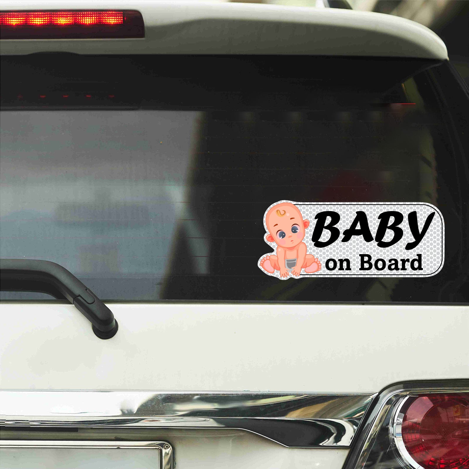 Reflective Baby on Board Kid's Safety Sticker for Car (Pack of 2)