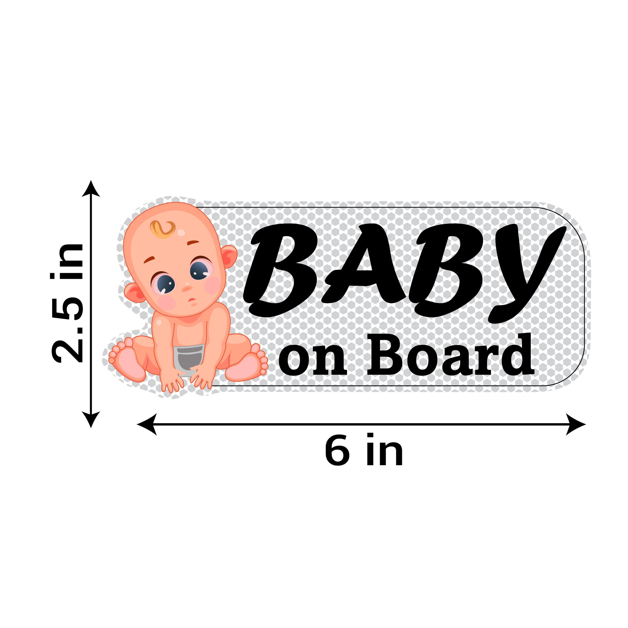 Reflective Baby on Board Kid's Safety Sticker for Car (Pack of 2)