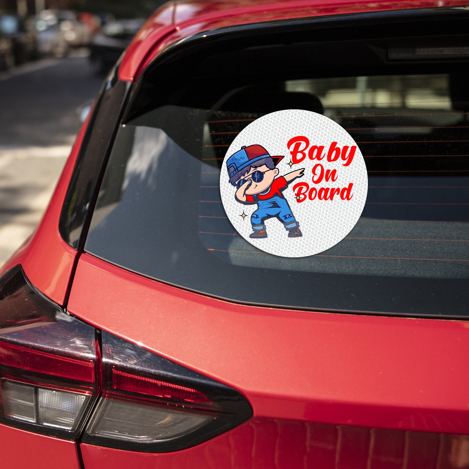 Reflective Baby on Board Kid's Safety Sticker for Car (Pack of 2)