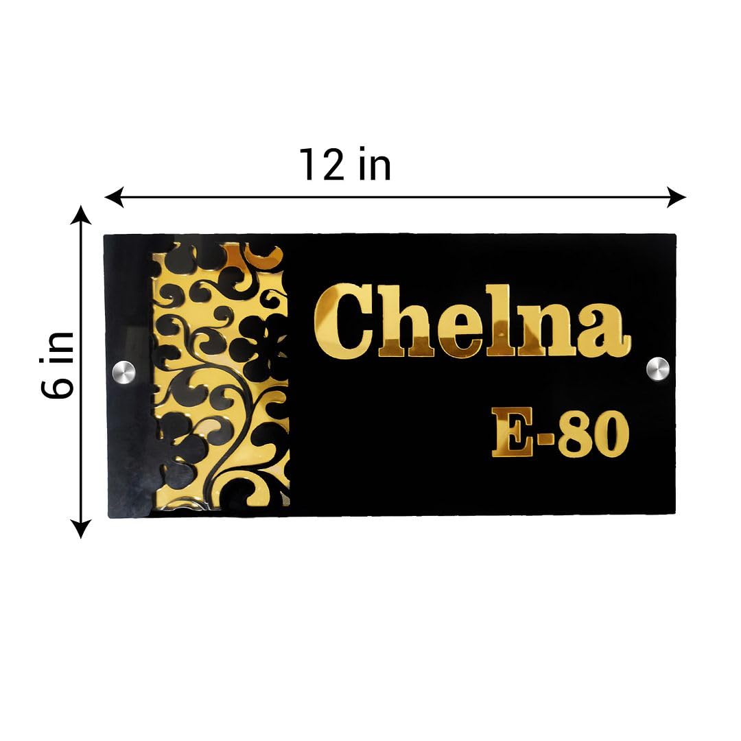 Customized Black & Golden ColourAcrylic Name Plate