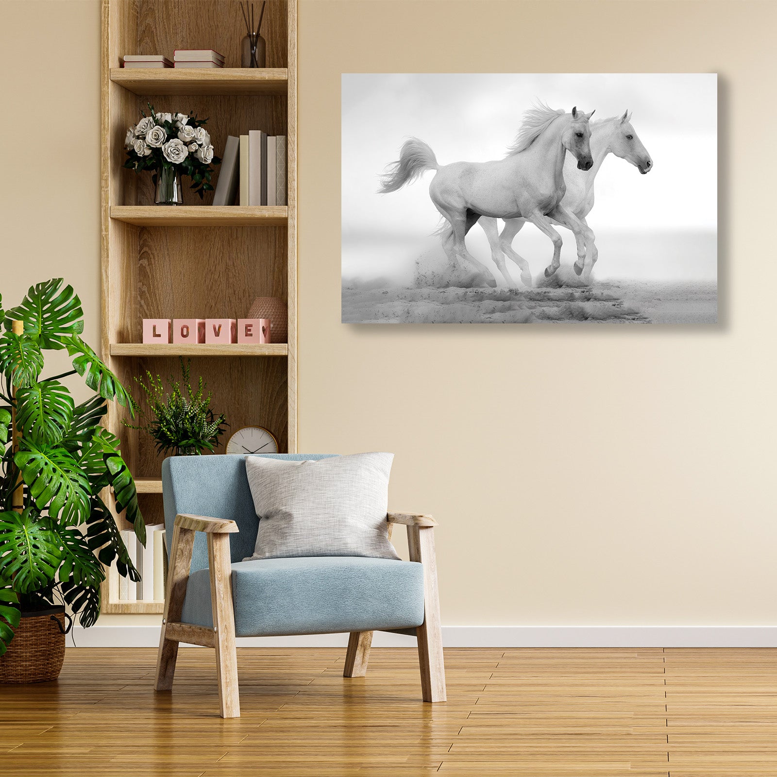 Canvas Painting with Wooden Frame for Wall Decoration