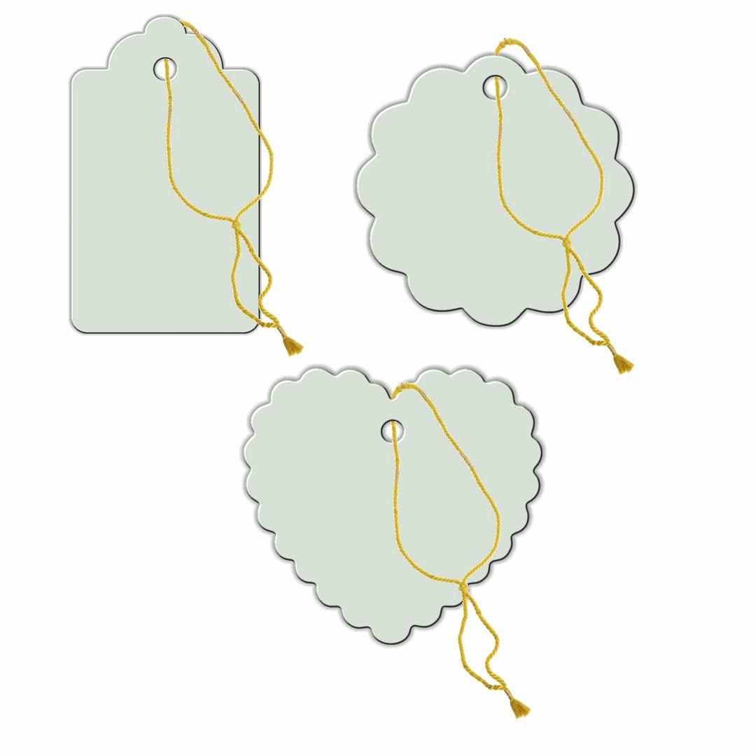 Three Design Handmade Gift Tag with Golden Strings