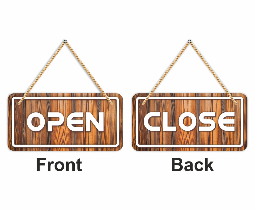 Double Sided MDF Open Close Sign Board(14)