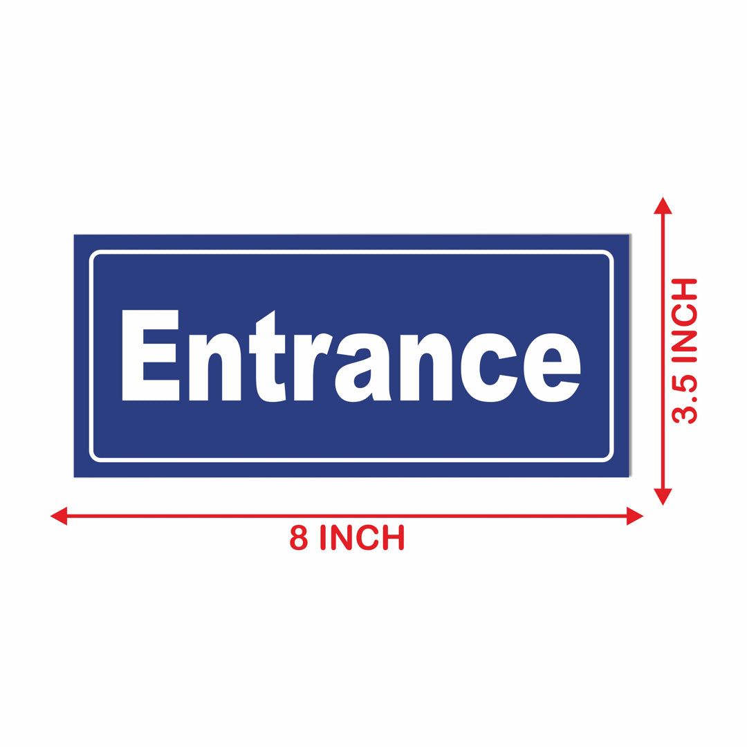 Sign Sticker Self- Adhesive Vinyl Sticker for Entry Entrances