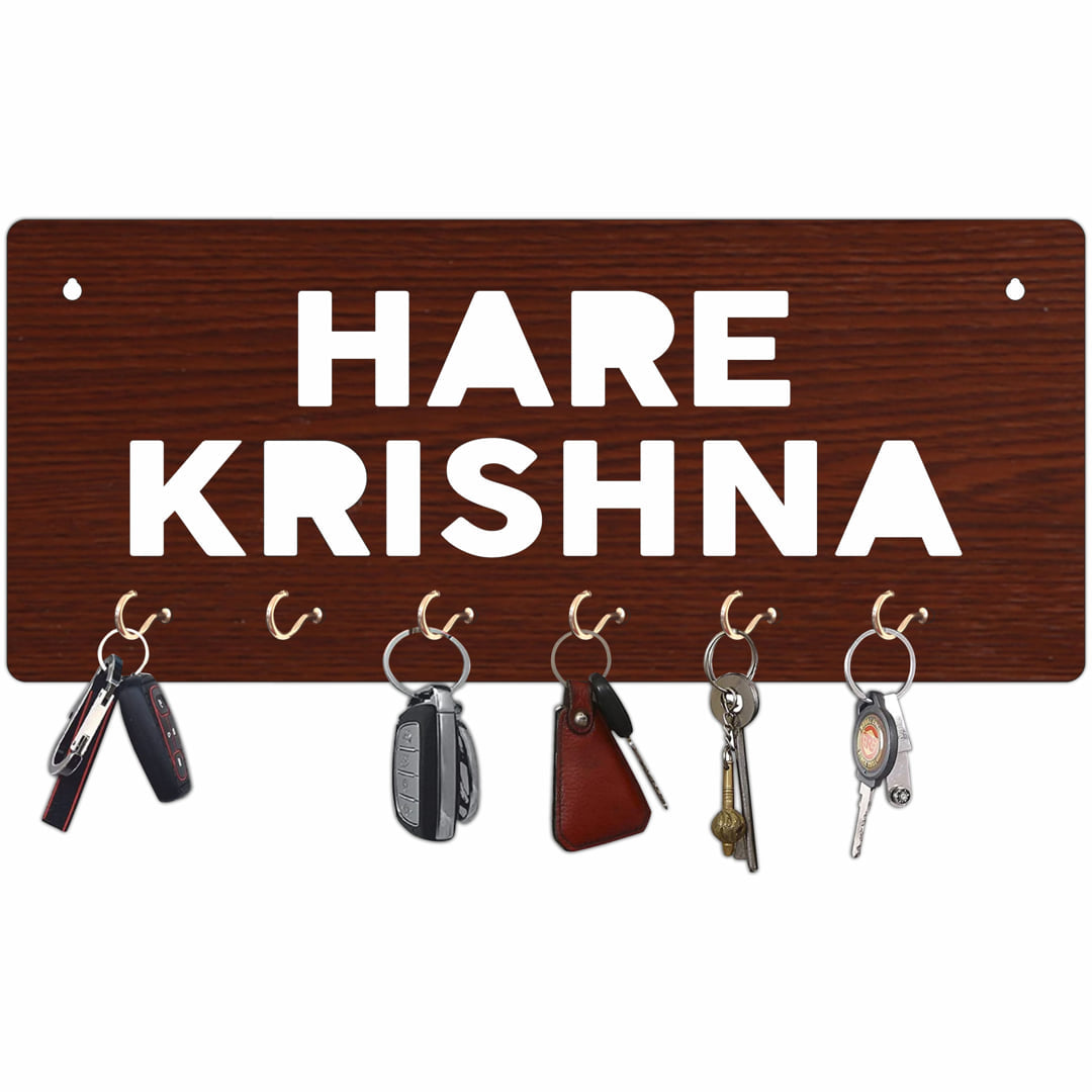 Hare-Krishna MDF Key Holder with 6Hooks