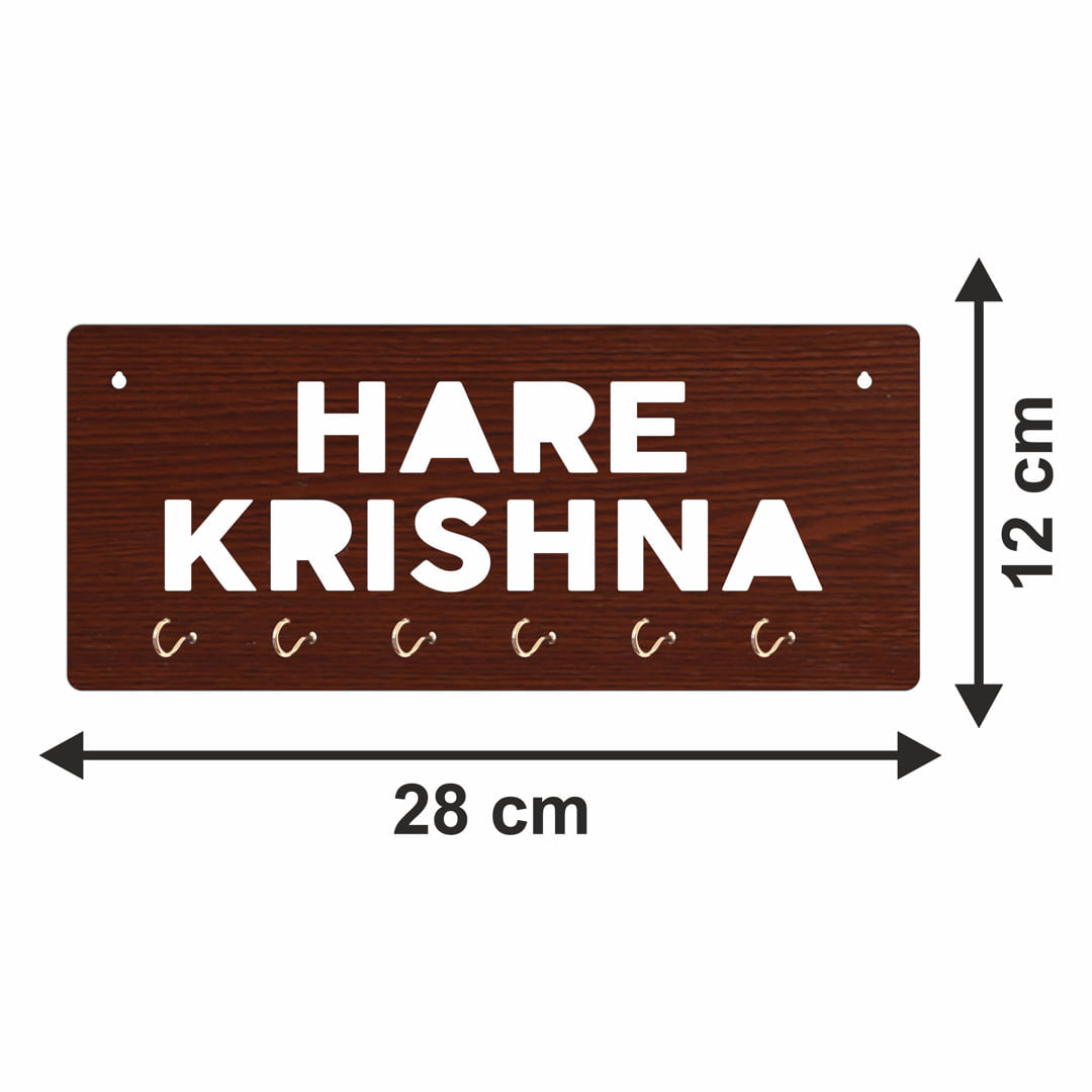 Hare-Krishna MDF Key Holder with 6Hooks