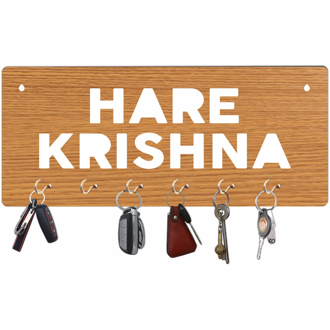 Hare-Krishna MDF Key Holder with 6Hooks