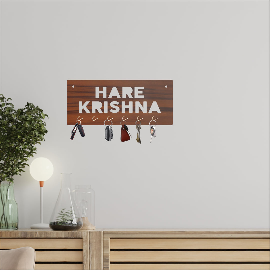 Hare-Krishna MDF Key Holder with 6Hooks