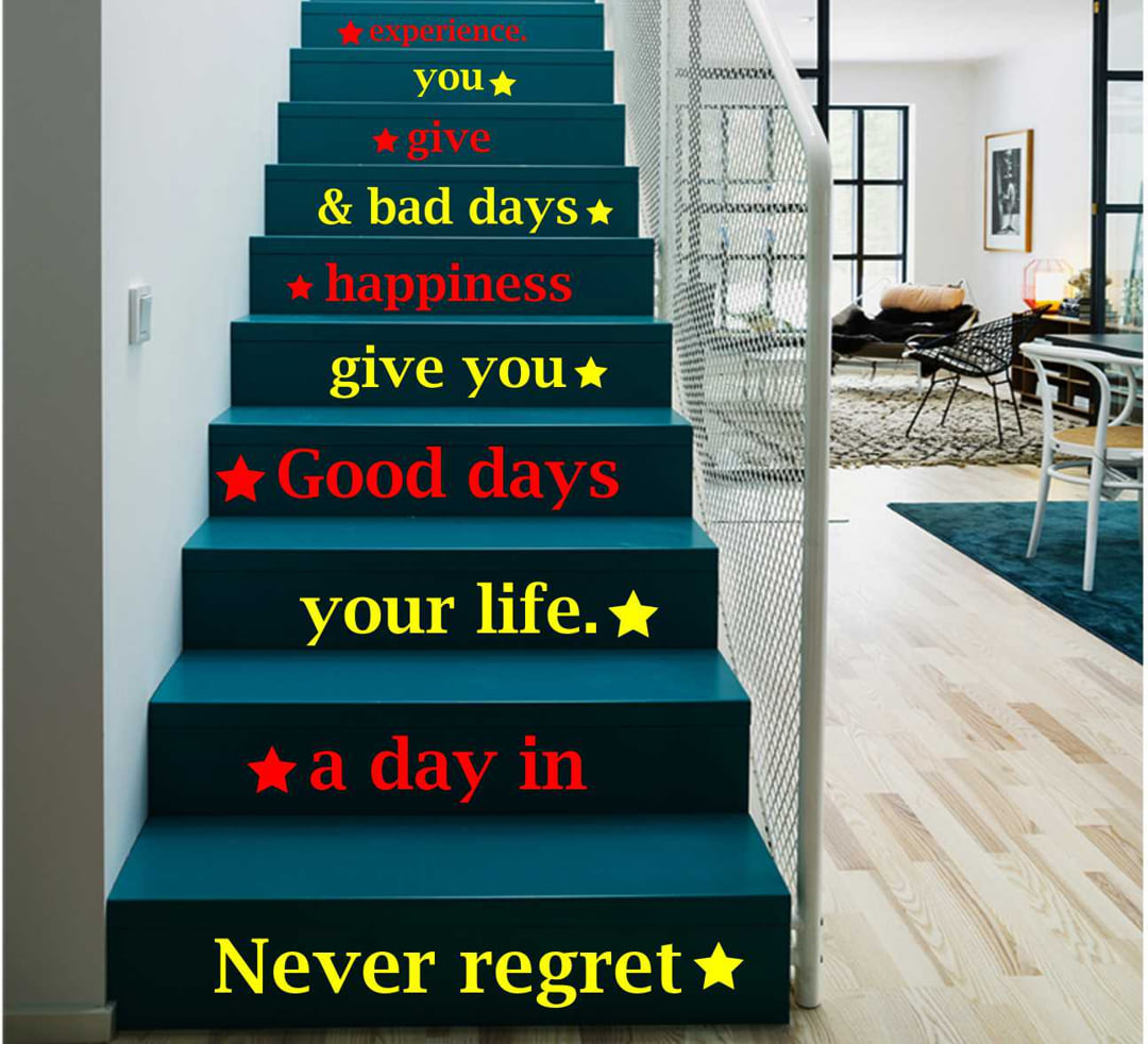 Letters Stair Decor Stickers (Quotes in 2 Colors)