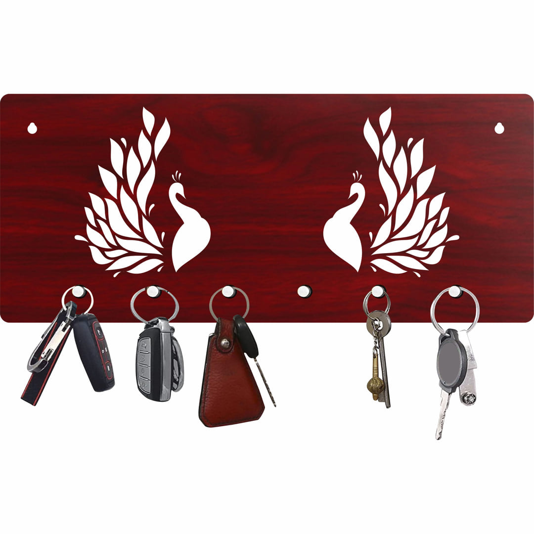 Peacock Key Holder 6 Knobs Hook