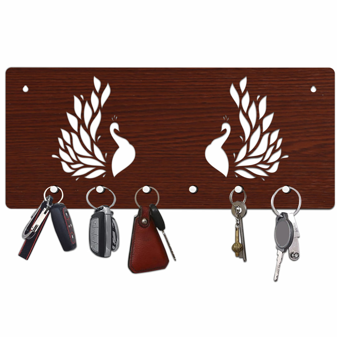 Peacock Key Holder 6 Knobs Hook