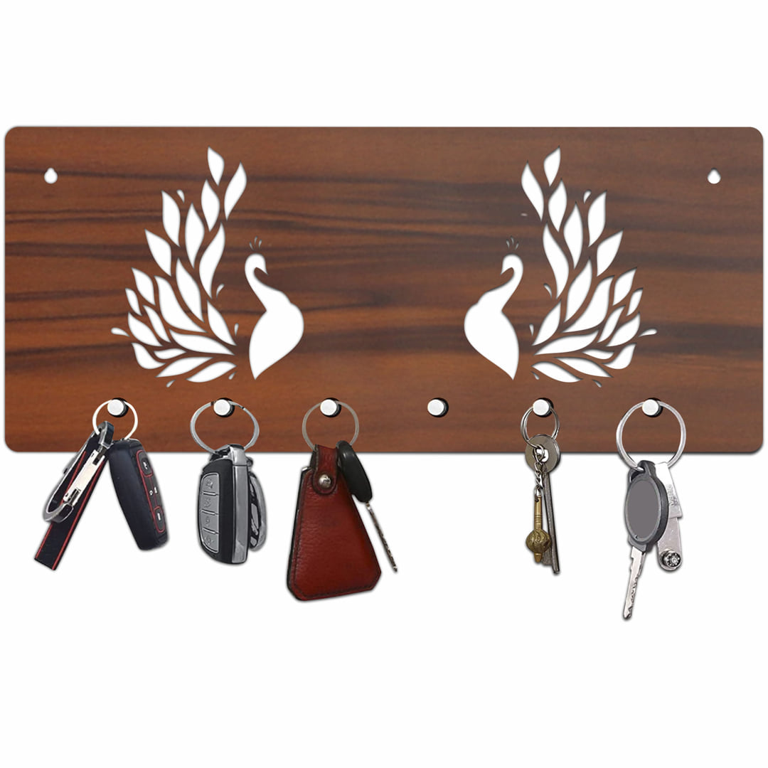 Peacock Key Holder 6 Knobs Hook