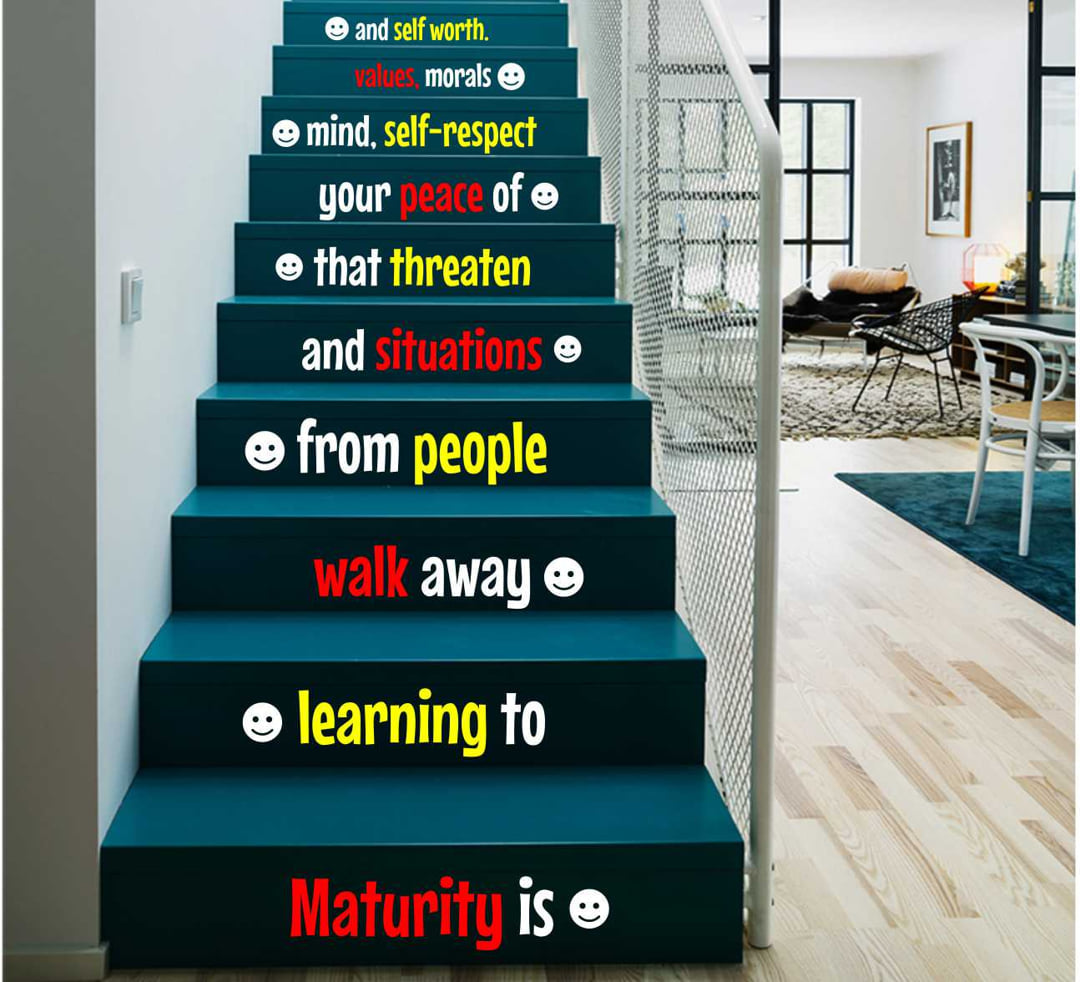 Letters Stair Decor Stickers (Quotes in 3 Colors)
