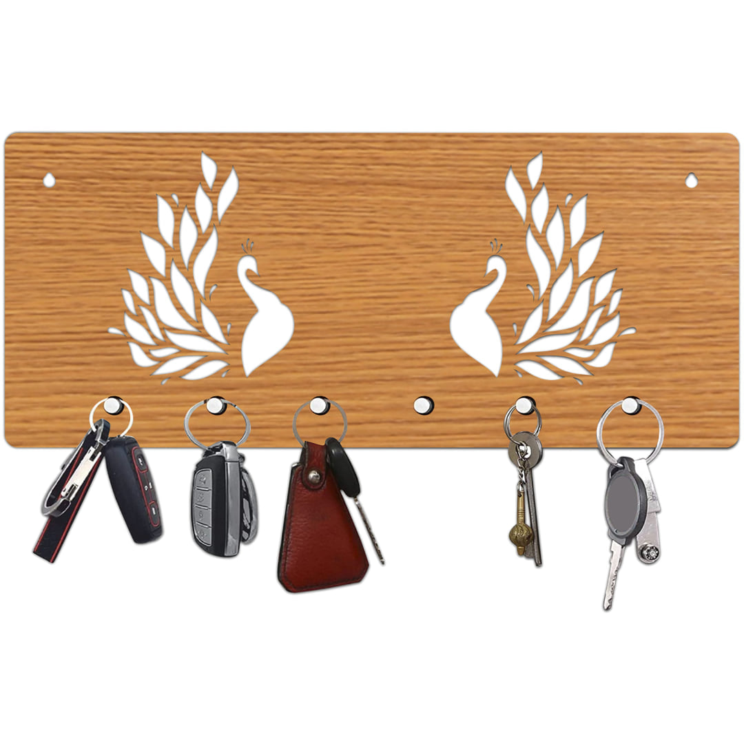 Peacock Key Holder 6 Knobs Hook