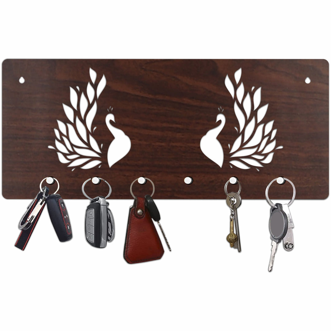 Peacock Key Holder 6 Knobs Hook