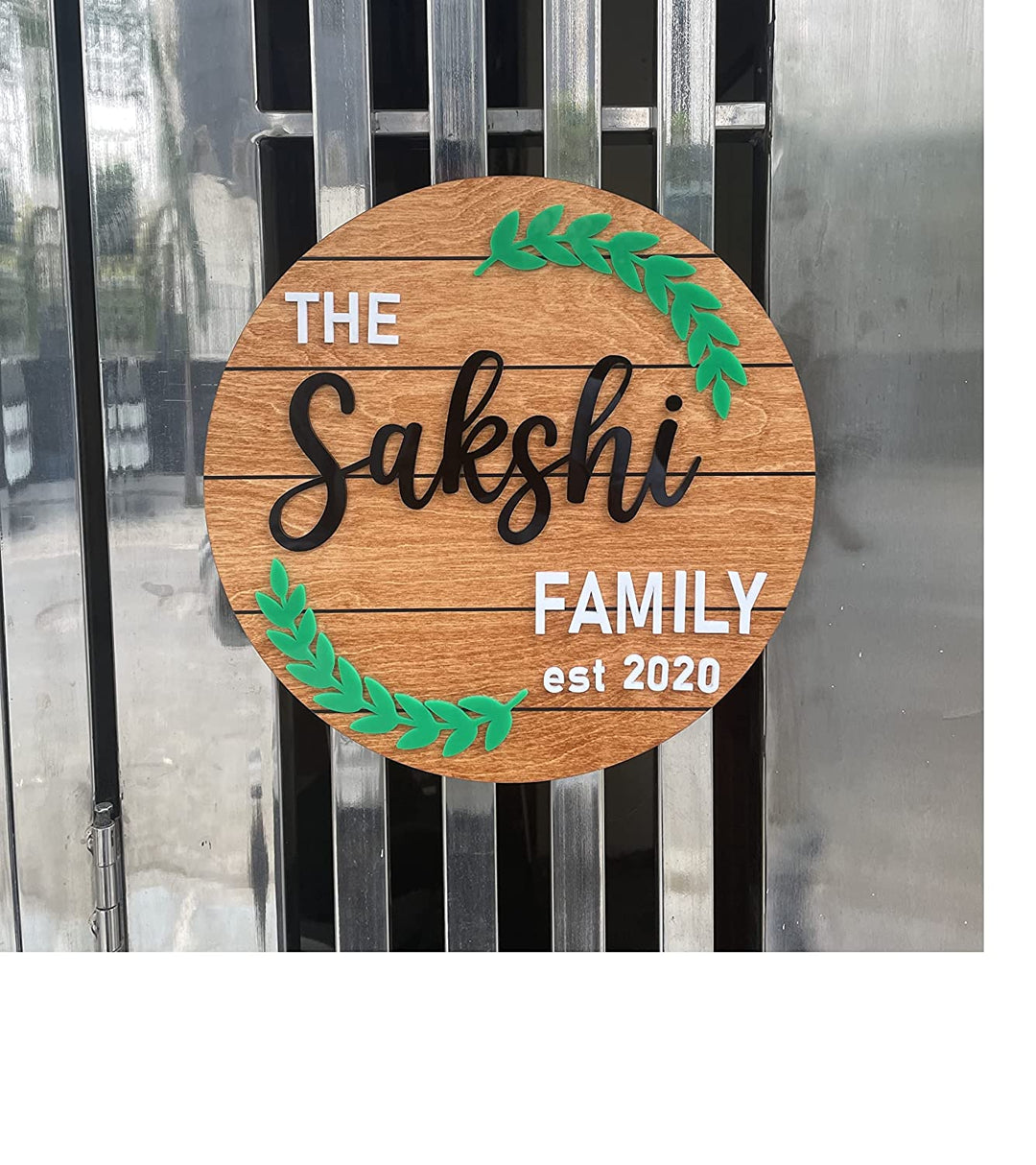 Wooden Customized Name Plate Hanging for Entrance Decor