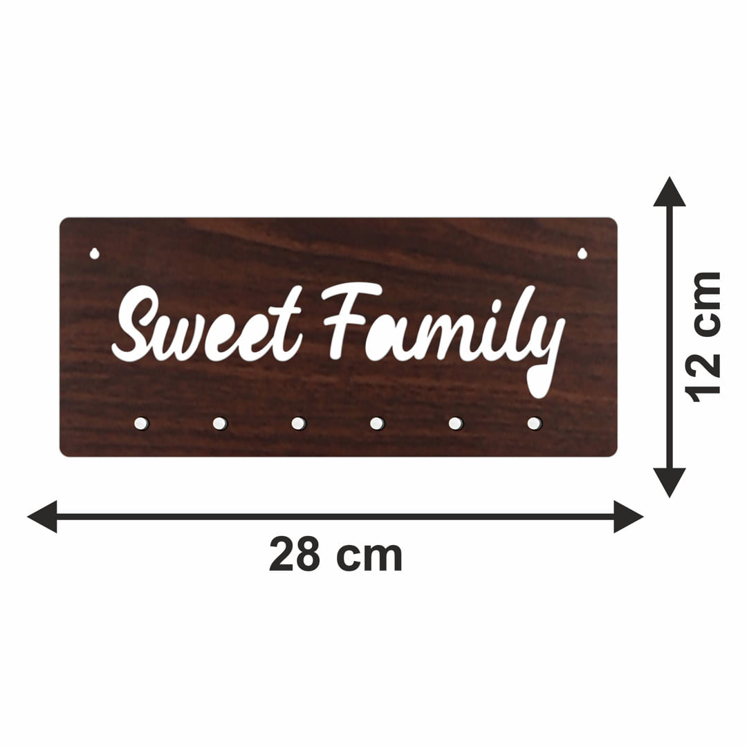 Sweet Family MDF Key Holder with Knob hook