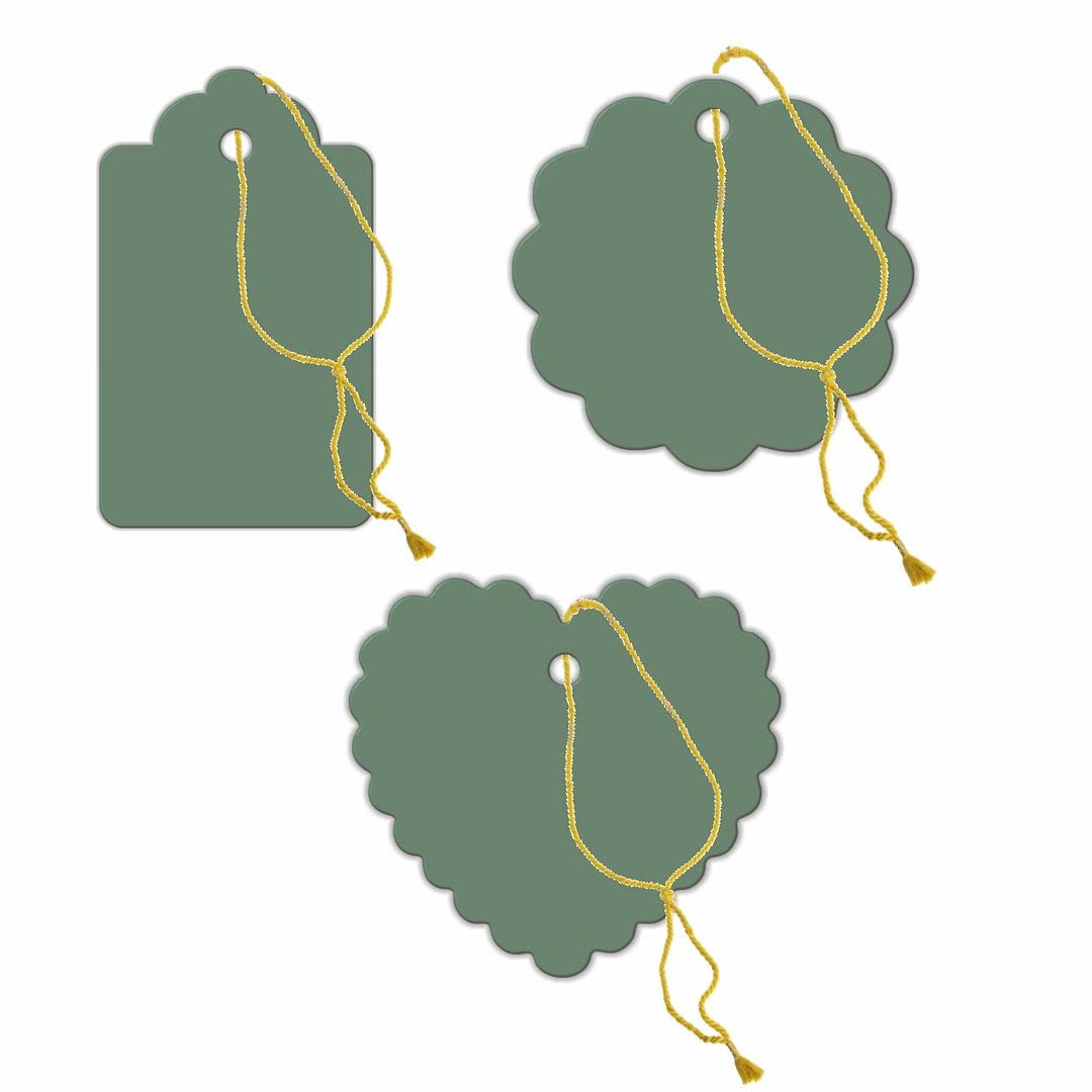 Three Design Handmade Gift Tag with Golden Strings
