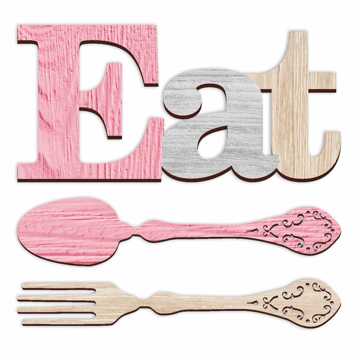 MDF Cut Eat Spoon Fork for Kitchen