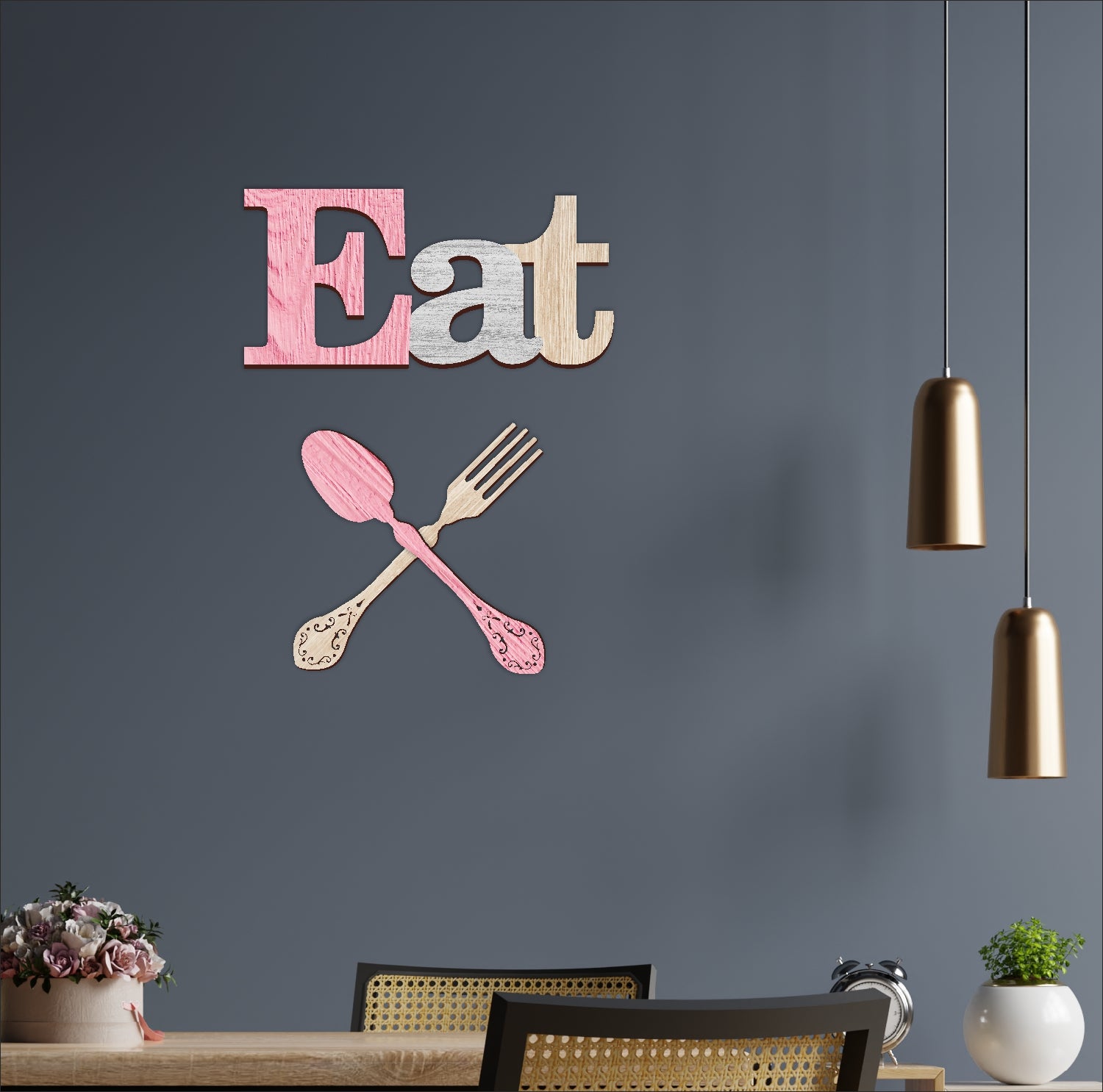 MDF Cut Eat Spoon Fork for Kitchen