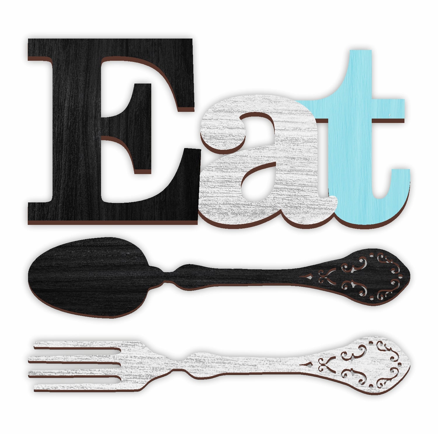 MDF Cut Eat Spoon Fork for Kitchen