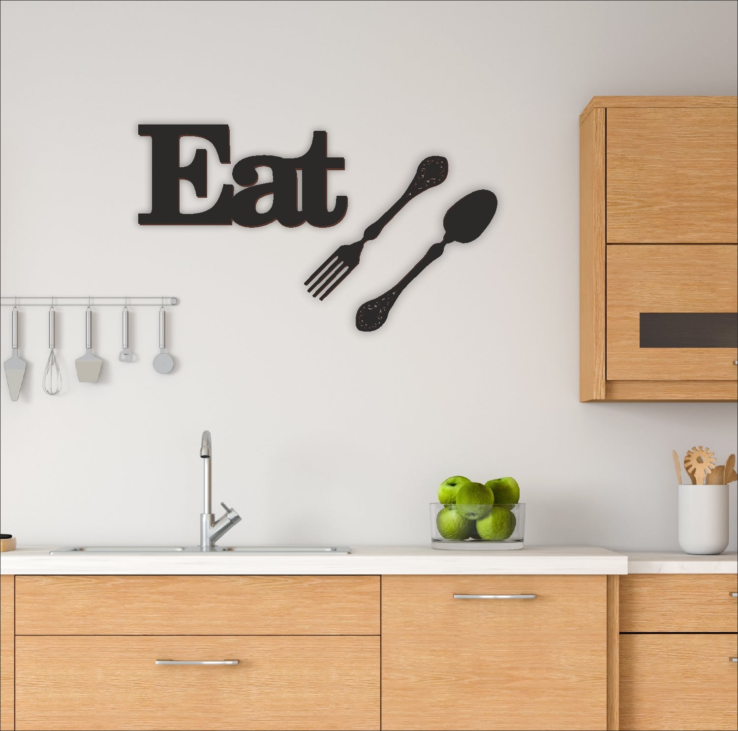 MDF Cut Eat Spoon Fork for Kitchen