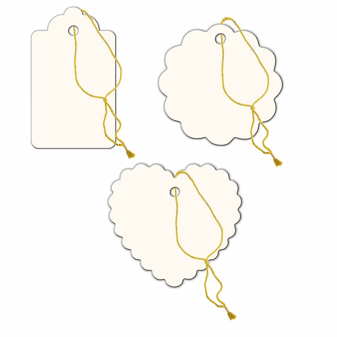 Three Design Handmade Gift Tag with Golden Strings