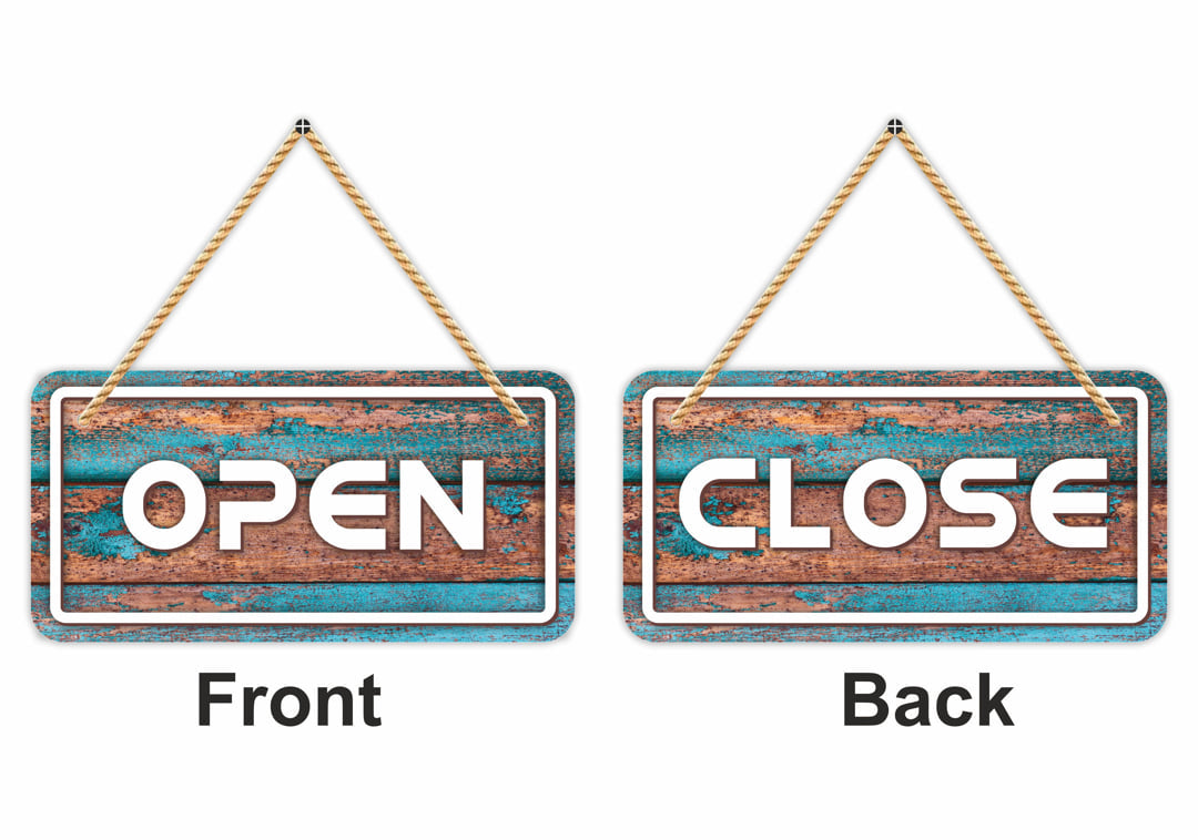Double Sided Wooden Open Close Sign Board(06)