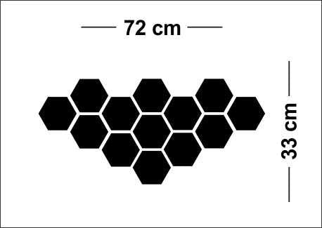 Mini Hexagon Decorative Acrylic Self-Adhesive Wall Sticker (13 Hexagon)