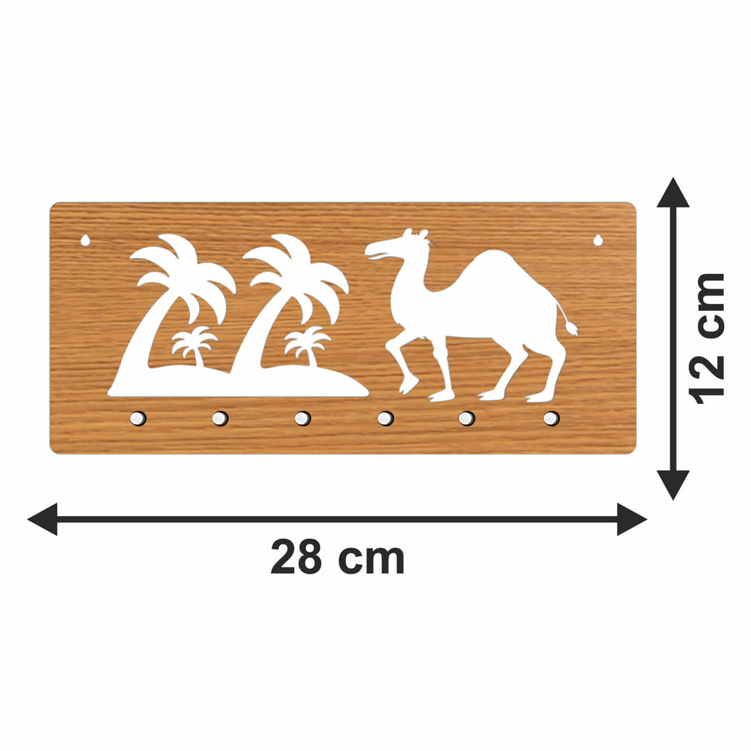 Camel & Tree MDF Key Holder 6 Knob Hooks