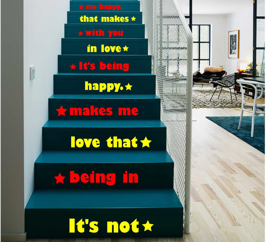 Letters Stair Decor Stickers (Quotes in 2 Colors)