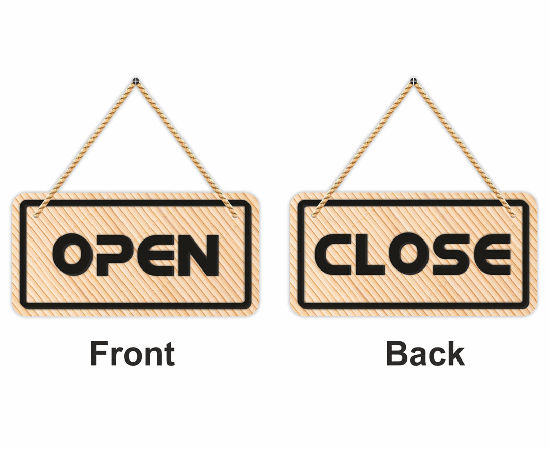 Double Sided Wooden Open Close Sign Board(09)
