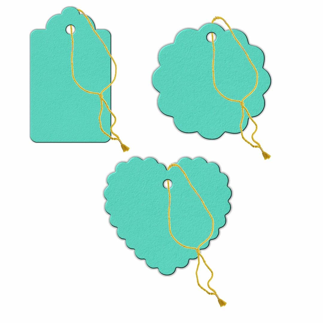 Three Design Handmade Gift Tag with Golden Strings