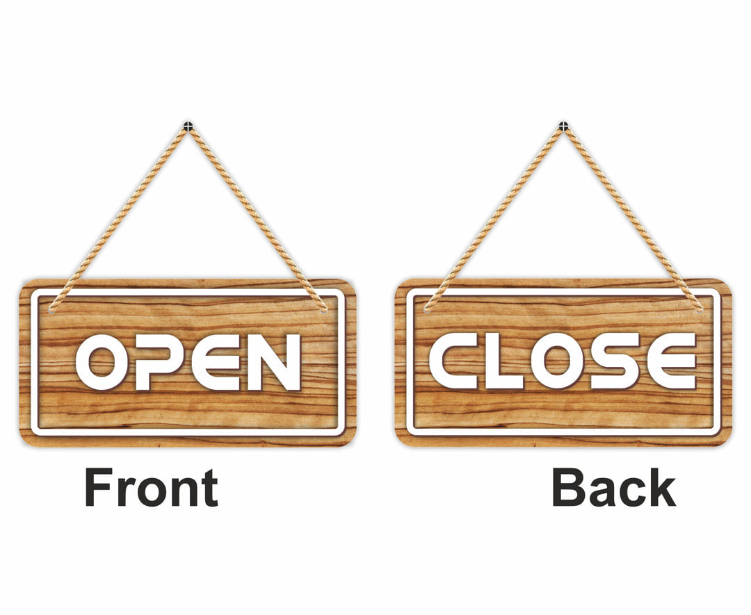 Double Sided Wooden Open Close Sign Board(11)