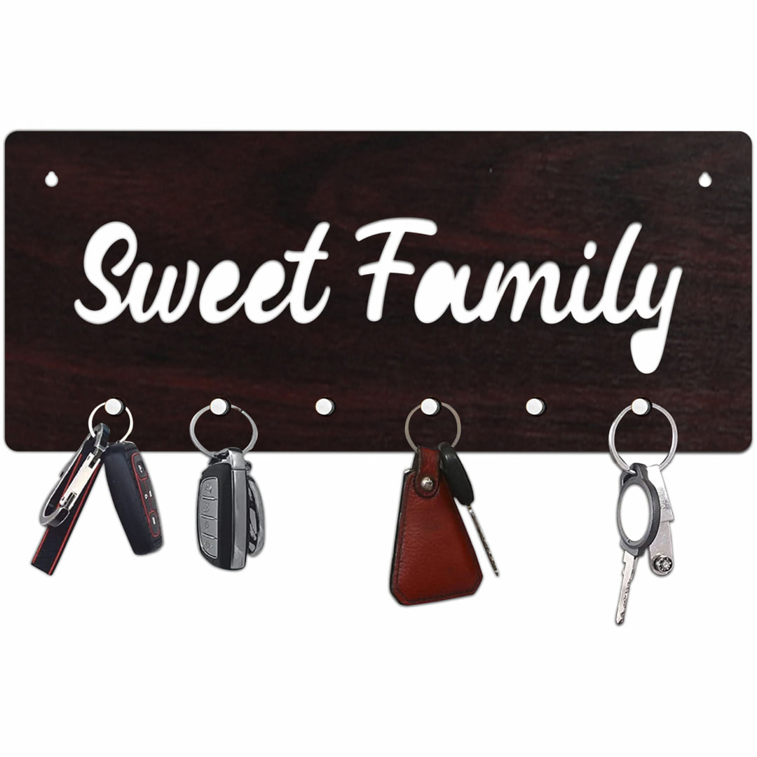 Sweet Family MDF Key Holder with Knob hook