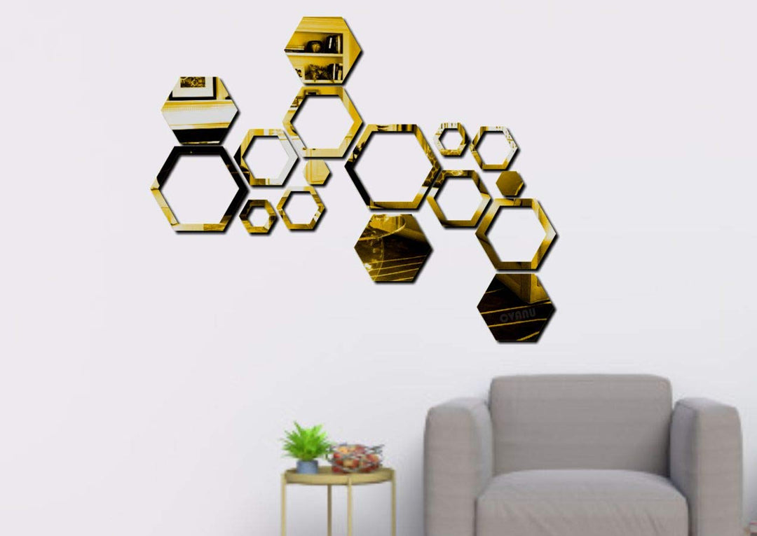 Mini Hexagon Decorative Acrylic Self-Adhesive Wall Sticker