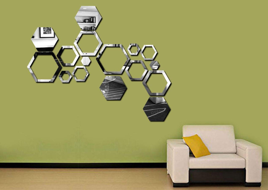 Mini Hexagon Decorative Acrylic Self-Adhesive Wall Sticker