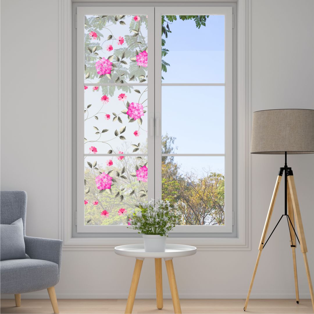 Flowers Printed Window Glass Film