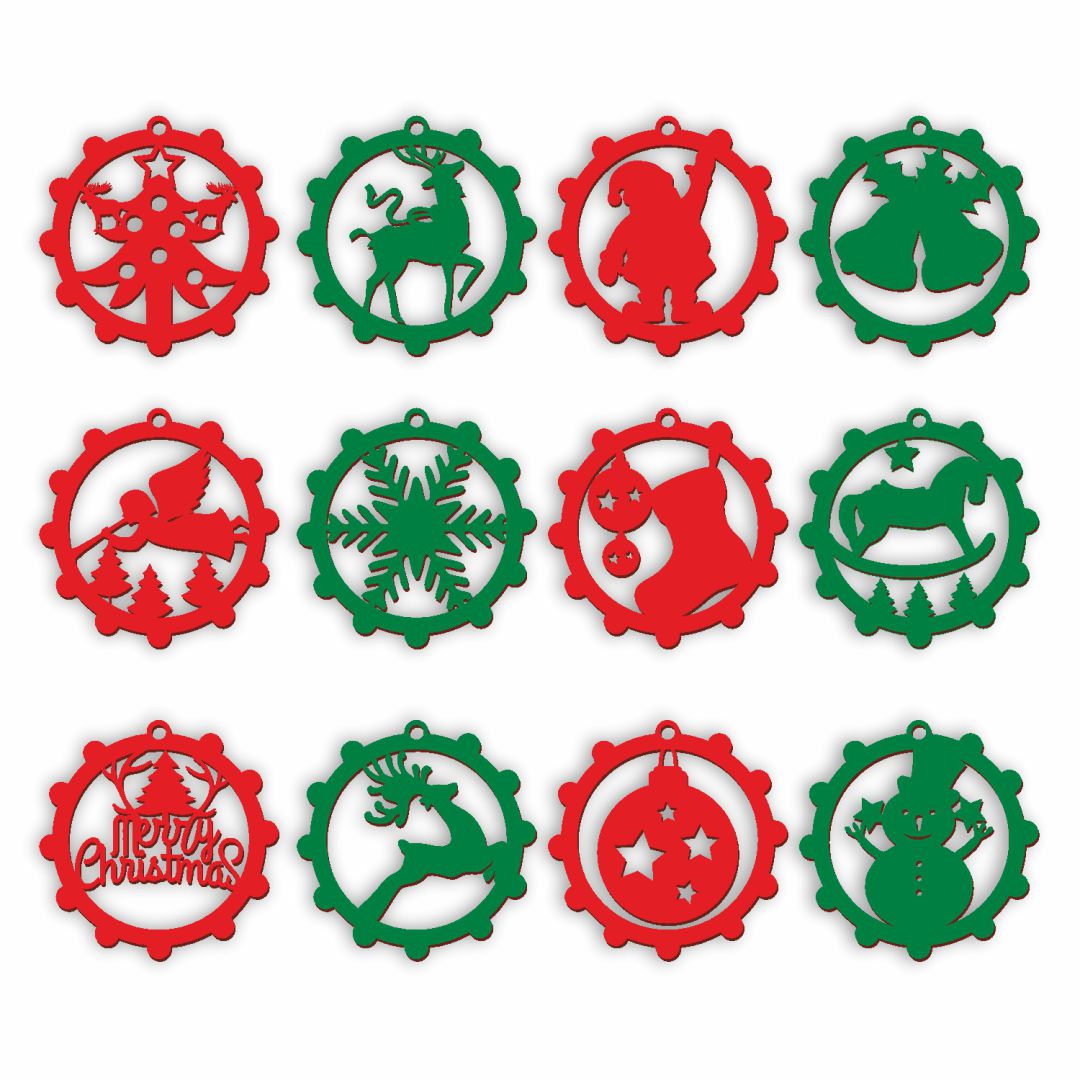 MDF Green & Red Christmas Cutout