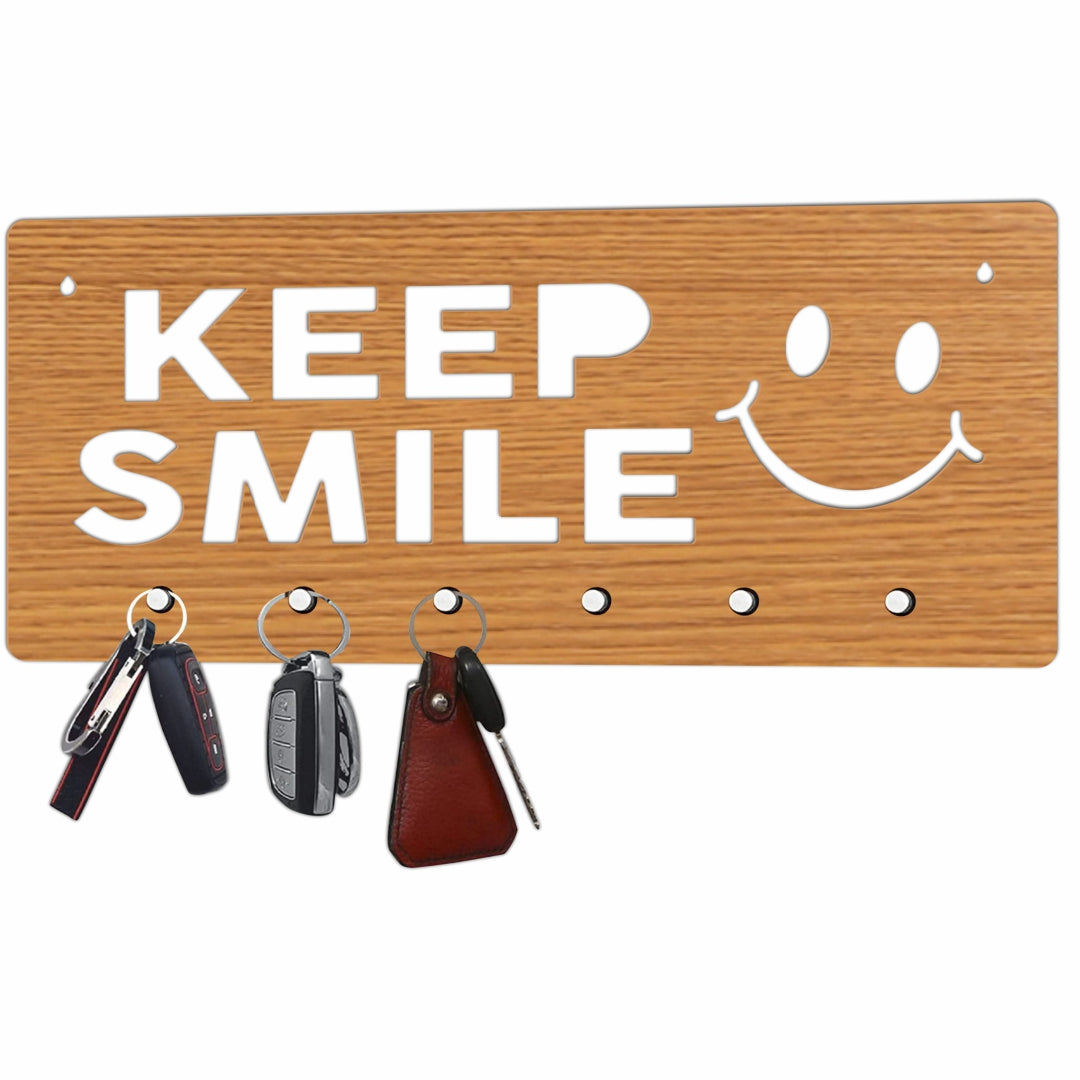 Keep Smile Wall MDF Key Holder
