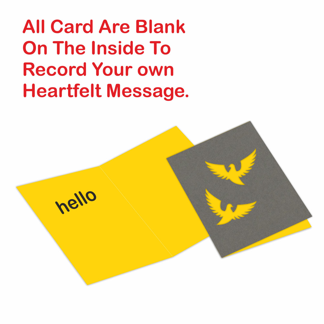 Greeting Card 12 Design, Blank Notecard with Envelope(Grey)