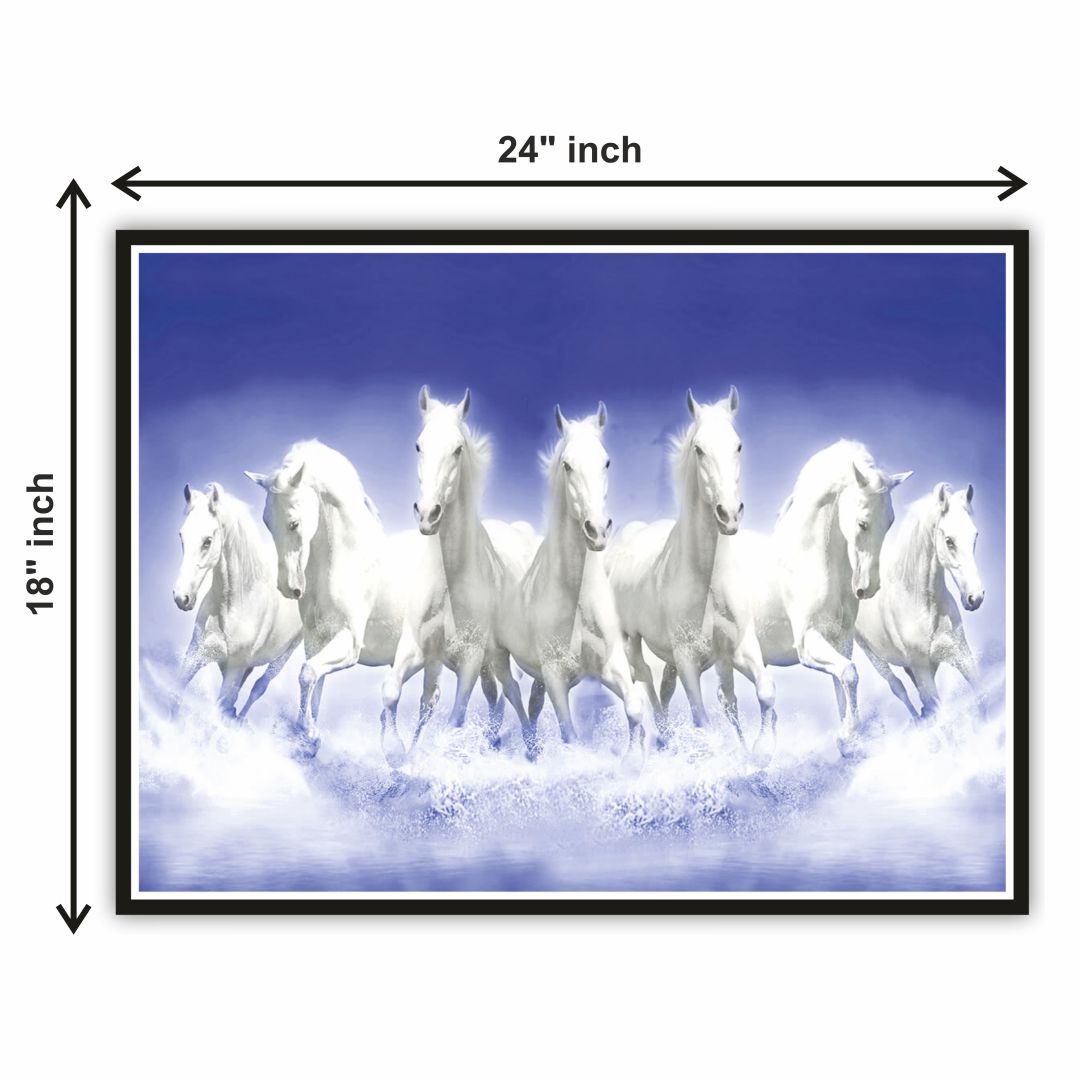 Running White Horses Wall Sticker