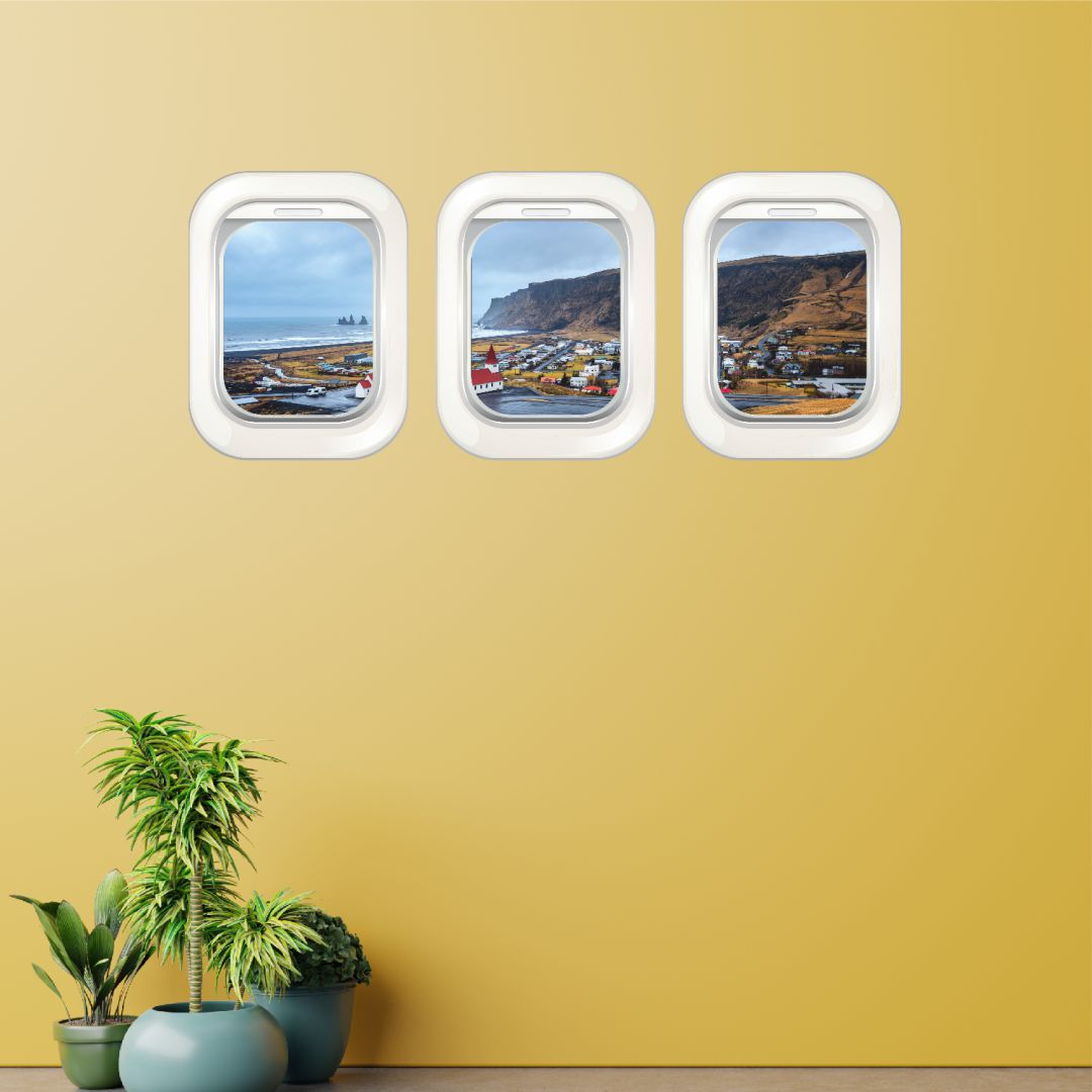 Mock Aeroplane Window Wall Sticker_c1