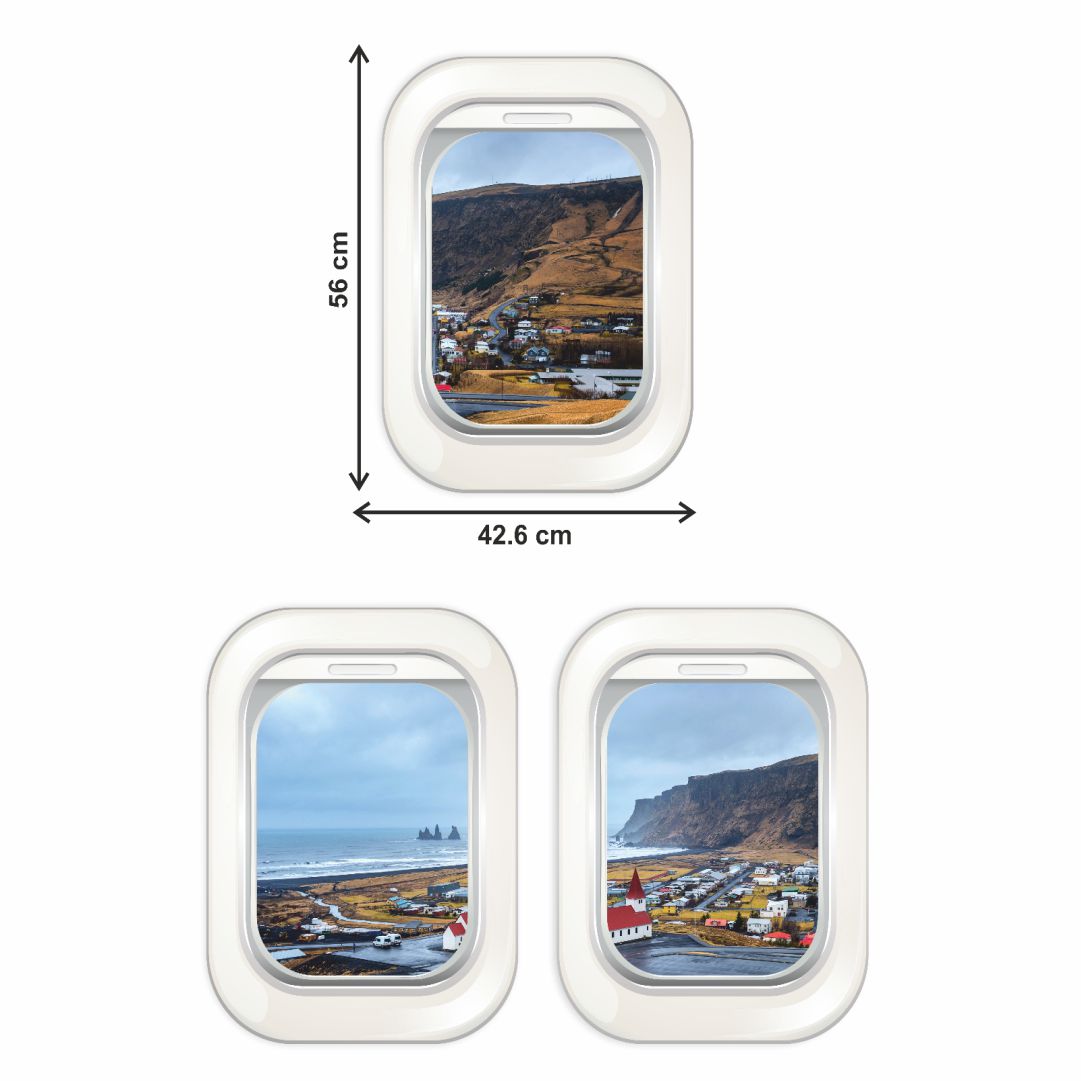 Mock Aeroplane Window Wall Sticker_c1