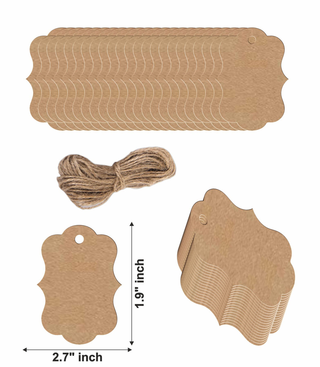 Brown Kraft Paper Writable Tags for Blessing Writing