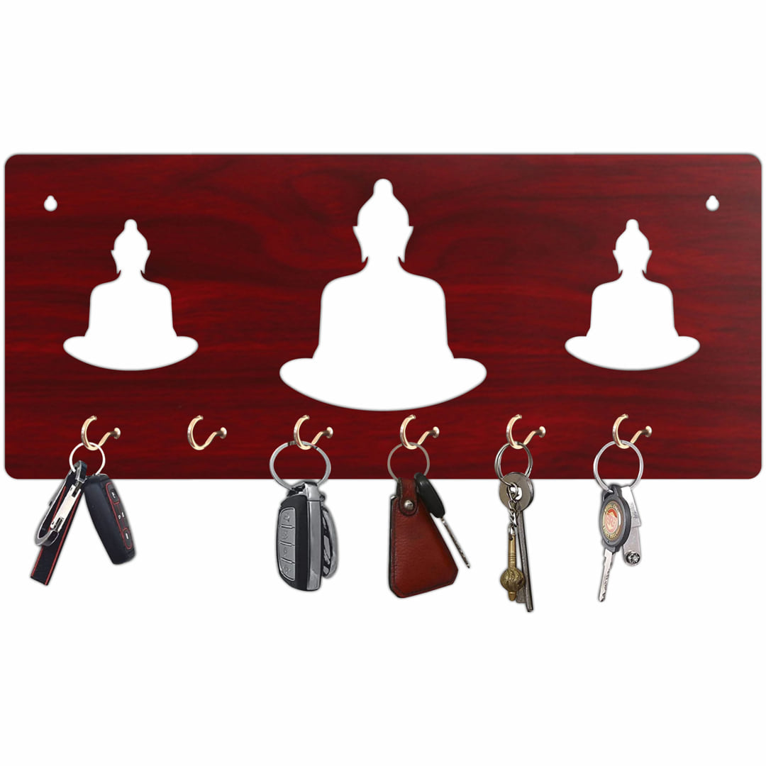 Buddha Cutting Key Holder with 6 Hooks