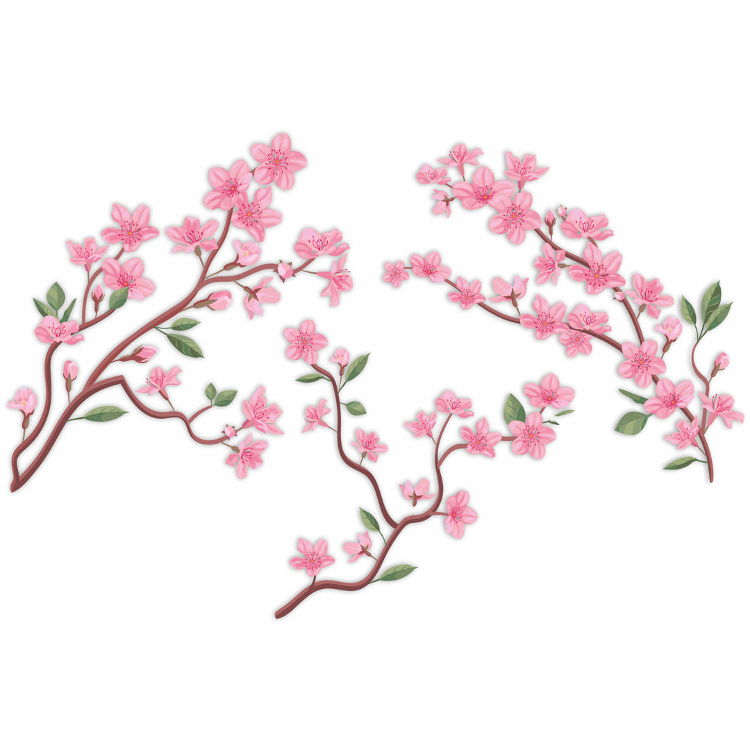 Flowers on Branches PVC Vinyl Wall Sticker for Wall Decor